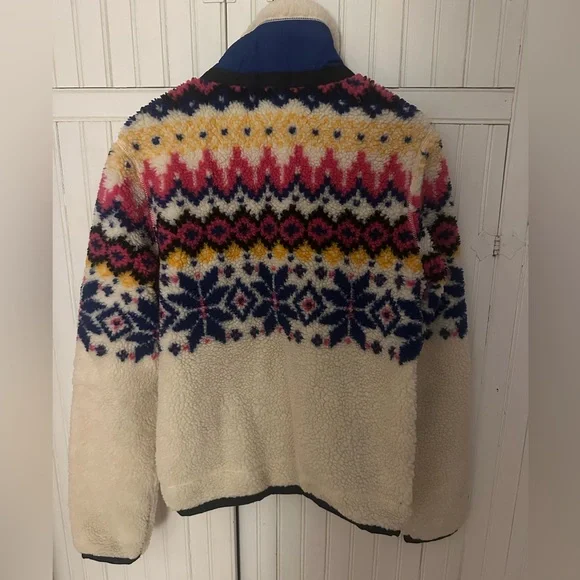 Polo Ralph Lauren Women’s Sherpa Fair Isle zip up fleece size medium - Picture 2 of 3